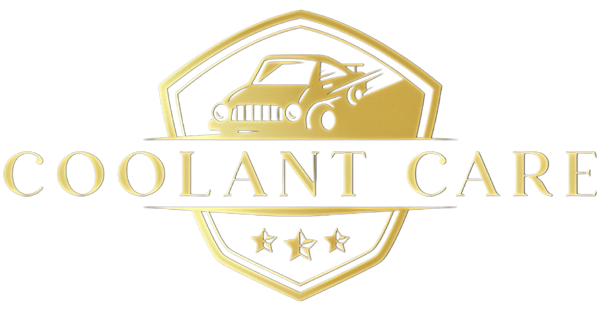 Logo for 'Coolant Care' with a car icon on a white background